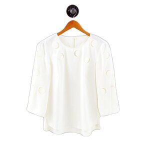 Akris Punto circle mesh detail blouse #217-119